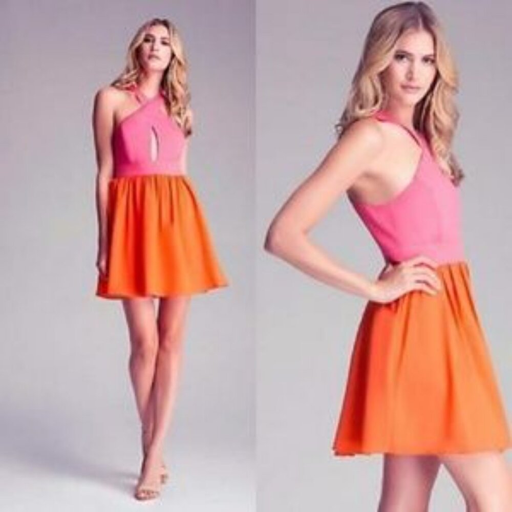 Bebe Colorblock Fit & Flare Dress‎